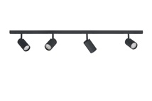 Designline Tube Kit - Complet track kit avec 2m track, start pièce, 4 x Tube spots (GU10) - Noir