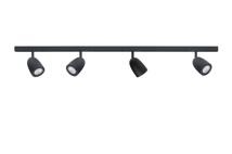 Designline Bell Kit - Complet track kit avec 2m track, start pièce, 4 x Bell spots (GU10) - Noir