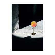 Talismano table - Brass/Iridescent glass 