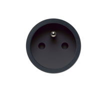 Rond 2.0 | retrofit / easyfit stopcontact type E - trimless - zwart ano - zwarte cup