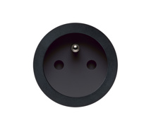 Rond 2.0 | multifit stopcontact type E - zwart ano - zwarte cup