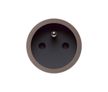 Rond 2.0 | retrofit / easyfit stopcontact type E - trimless - dark brons - zwarte cup