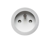 Rond 2.0 | multifit socket type E - brushed nickel - white cup