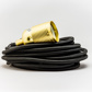 Vintage Fitting E27 Messing - 6m zwarte kabel